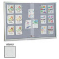 United Visual Products 72&quot;W x 36&quot;H Sliding Glass White Easy Tack Board with Satin Frame