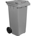Mobile Trash Container with Lid - 32 Gallon Gray
