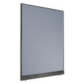 60-1/4"W x 76"H Non-Electric Office Partition Panel with Raceway, Blue