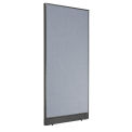 36-1/4"W x 76"H Office Partition Panel with Pass-Thru Cable, Blue