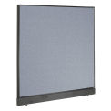 60-1/4"W x 46"H Office Partition Panel with Pass-Thru Cable, Blue