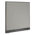 60-1/4&quot;W x 46&quot;H Office Partition Panel with Pass-Thru Cable, Gray