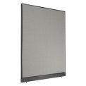 60-1/4"W x 76"H Office Partition Panel with Pass-Thru Cable, Gray