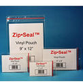 Zip Seal Vinyl Pouches, 9&quot; x 12&quot;, Self-Adhesive, 25/Pk