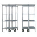 Nexel 4 Unit SPACE TRAC Storage Shelving, 12 Ft. Long, Chrome, 36x24x74