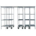 Nexel 5 Unit SPACE TRAC Storage Shelving, 12 Ft. Long, Chrome, 36x21x74