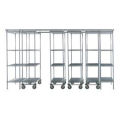 Nexel 6 Unit SPACE TRAC Storage Shelving, 12 Ft. Long, Chrome, 36x18x86