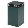 SAFCO Public Square Steel Recycle Collector - 25-Gallon Capacity - 26&quot;H - Green