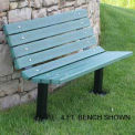 6' Contour Bench, Recycled Plastic, In Ground Mount, Green