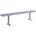 Lyon Locker Bench Aluminum Top & Pedestals NF5825 - 96&quot;W x 9-1/2&quot;D x 17-1/8&quot;H