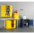 EAGLE Compact Flammable Liquids Safety Cabinet - 17-1/2x18x22-1/4&quot; - Manual- Close Doors - Yellow