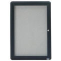 Aarco 1 Door Design Enclosed Bulletin Board Graphite - 24&quot;W x 36&quot;H