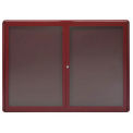Aarco 2 Door Design Enclosed Bulletin Board Burgundy - 48&quot;W x 36&quot;H