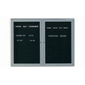 Aarco 2 Door Design Enclosed Letter Board Medium Grey - 48&quot;W x 36&quot;H