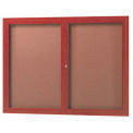 Aarco 2 Door Frame Wood Look, Cherry Enclosed Bulletin Board - 48&quot;W x 36&quot;H