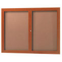 Aarco 2 Door Frame Wood Look, Oak Enclosed Bulletin Board - 48&quot;W x 36&quot;H