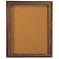 Aarco 1 Door Walnut Enclosed Bulletin Board - 30&quot;W x 36&quot;H