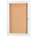 Aarco 1 Door Framed Enclosed Bulletin Board White Powder Coat - 24&quot;W x 36&quot;H