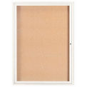 Aarco 1 Door Framed Enclosed Bulletin Board White Powder Coat - 36&quot;W x 48&quot;H