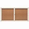 Aarco 2 Door Framed Enclosed Bulletin Board - 72&quot;W x 36&quot;H