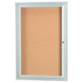 Aarco 1 Door Framed Illuminated Enclosed Bulletin Board - 18&quot;W x 24&quot;H