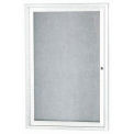 Aarco 1 Door Aluminum Framed Enclosed Bulletin Board White Powder Coat - 24&quot;W x 36&quot;H