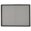 Aarco 2 Door Radius Design Bulletin Board w/ Tempered Glass Graphite - 72&quot;W x 36&quot;H