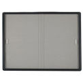 Aarco 2 Door Radius Design Bulletin Board w/ Tempered Glass Medium Grey - 60&quot;W x 36&quot;H