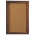 Aarco 1 Door Walnut Enclosed Bulletin Board - 36&quot;W x 48&quot;H