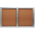 Aarco 2 Door Framed Illuminated Enclosed Bulletin Board - 60&quot;W x 36&quot;H