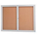 Aarco 2 Door Framed Illuminated Enclosed Bulletin Board - 60&quot;W x 48&quot;H