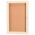 Aarco 1 Door Framed Enclosed Bulletin Board Ivory Powder Coat - 18&quot;W x 24&quot;H