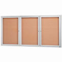 Aarco 3 Door Framed Enclosed Bulletin Board - 72&quot;W x 36&quot;H