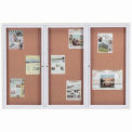 Aarco 3 Door Framed Enclosed Bulletin Board - 72&quot;W x 48&quot;H