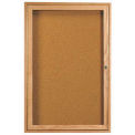 Aarco 1 Door Oak Enclosed Bulletin Board - 24&quot;W x 36&quot;H