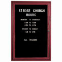 Aarco 1 Door Cherry Enclosed Changeable Letter Board - 24&quot;W x 36&quot;H