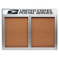 Aarco 2 Door Aluminum Framed Bulletin Board w/ Header - 48&quot;W x 36&quot;H