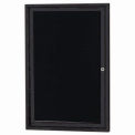 Aarco 1 Door Letter Board Cabinet Black Powder Coat - 24"W x 36"H