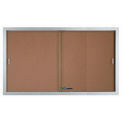 Aarco 2 Door Aluminum Framed Bulletin Boards w/ Sliding Door - 60&quot;W x 36&quot;H