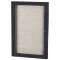Aarco 1 Door Alum Framed Illum Enclosed Bulletin Board Black Powder Coat - 36&quot;W x 48&quot;H