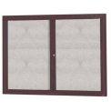 Aarco 2 Door Aluminum Framed Enclosed Bulletin Board Bronze Anod. - 48"W x 36"H