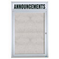 Aarco 1 Door Enclosed Aluminum Framed Bulletin Board w/ Header - 36&quot;W x 48&quot;H