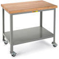 LITTLE GIANT 1000-Lb. Capacity Mobile Workbench - 1-3/4&quot; Thick, 36x24&quot; Hardwood Top - Lower Shelf