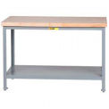 LITTLE GIANT 1000-Lb. Capacity Workbench - 1-3/4&quot; Thick, 60x30&quot; Hardwood Top - Lower Shelf