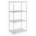 Nexel Wire Shelving, Poly-Z-Brite, 54&quot;W x 14&quot;D x 54&quot;H