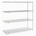 Nexel Chrome Wire Shelving Add-On, 48&quot;W x 21&quot;D x 54&quot;H