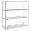 Nexel Wire Shelving, Poly-Z-Brite, 72&quot;W x 24&quot;D x 54&quot;H