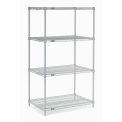 Nexel Wire Shelving, Poly-Z-Brite, 30&quot;W x 14&quot;D x 63&quot;H