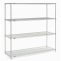 Nexel Wire Shelving, Poly-Z-Brite, 54"W x 14"D x 74"H