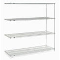 Nexel Wire Shelving Add-On, Poly-Z-Brite, 60"W x 14"D x 74"H